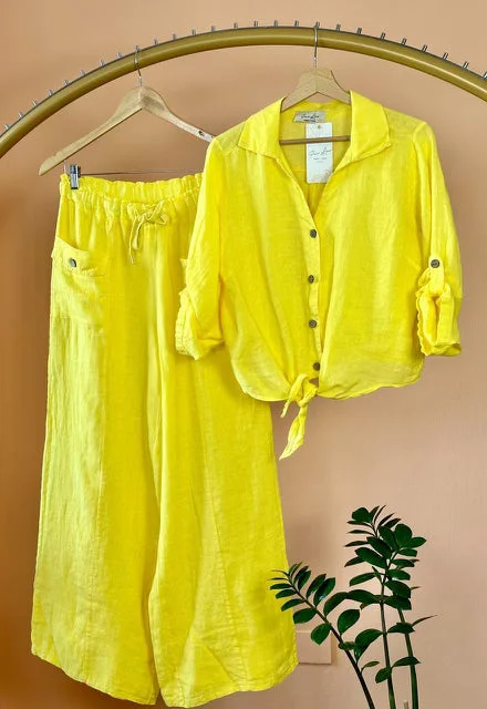 The Best Prices The Italian Linen Top and Wide Leg Pant Set