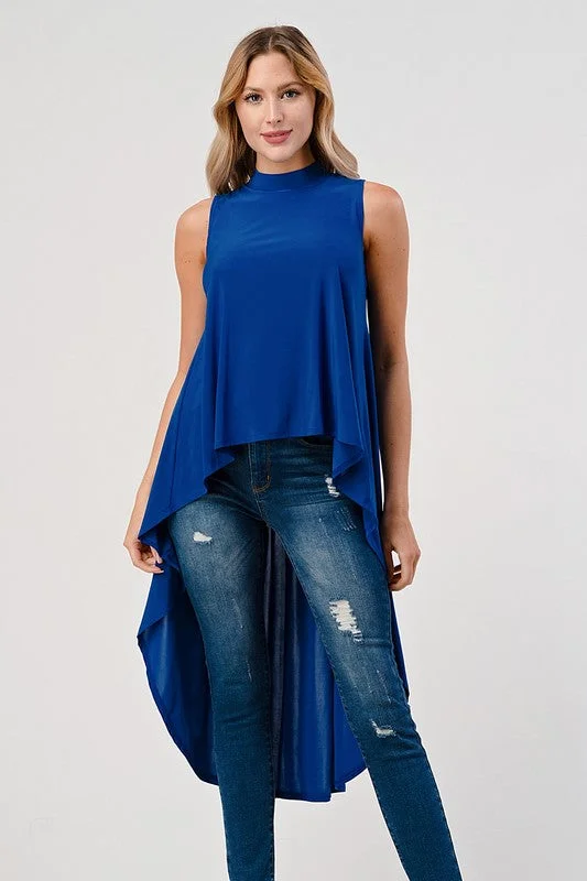Exclusive Offers The Sleeveless Hi Low Mock Neck Top