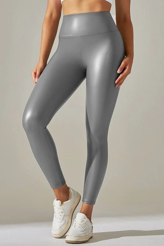 Price Reduction The Wide Waist Faux Leather Leggings