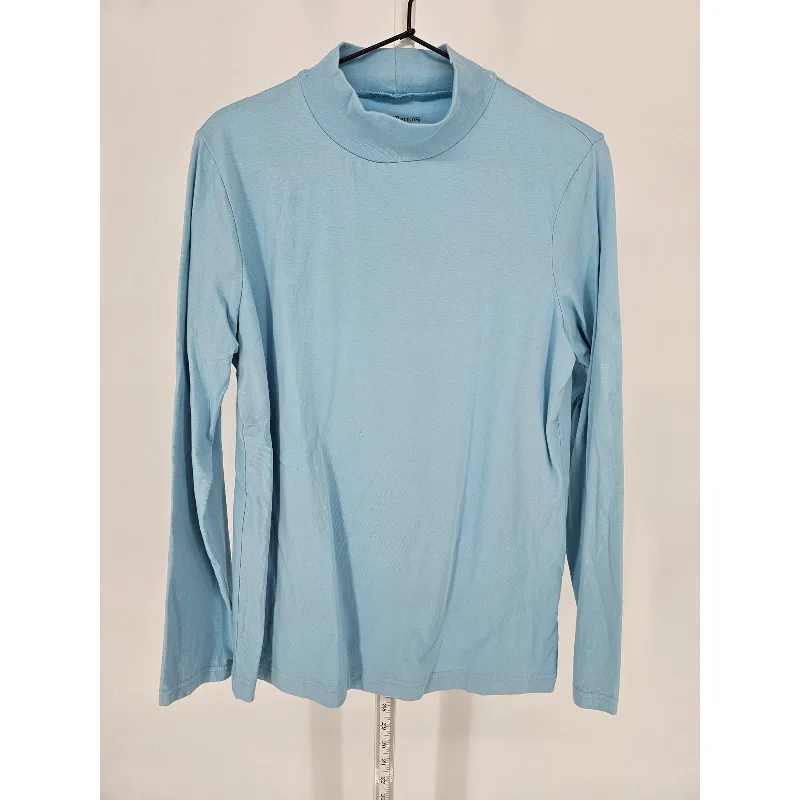 Act Now Croft & Barrow Womens Sz L Classic Tee Long Sleeve T Shirt Light Blue Cotton