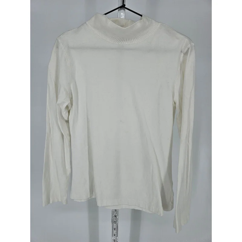 The Best Prices Croft & Barrow Womens Sz M Long Sleeve Mock Turtleneck T Shirt White