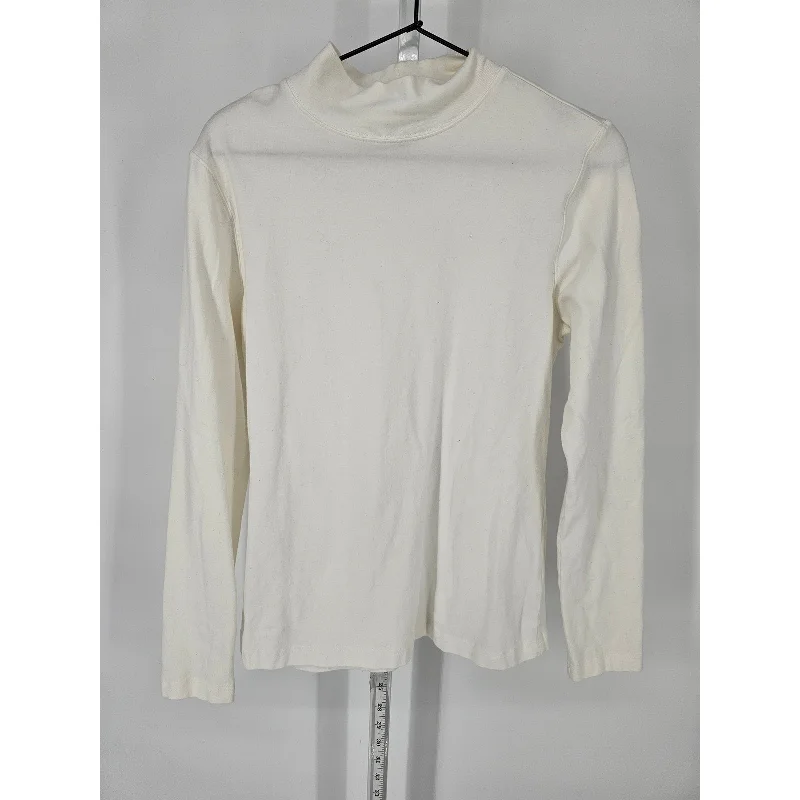 Final Clearance Croft & Barrow Womens Sz M Long Sleeve T Shirt White Cotton Blend