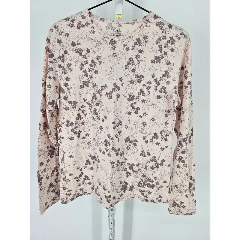 Huge Discounts Cuddl Duds Womens Sz L Long Sleeve Thermal T Shirt White Gray Floral