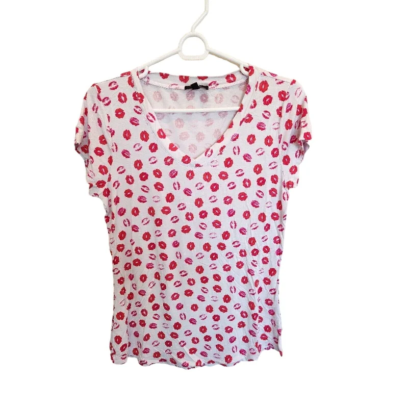 Limited Quantity Cupio Womens Sz L Short Sleeve V Neck T Shirt Lips Kiss Face Y2K