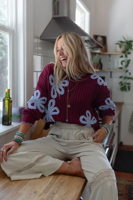 Closeout Sale Daisy Belle Sweater - Purple