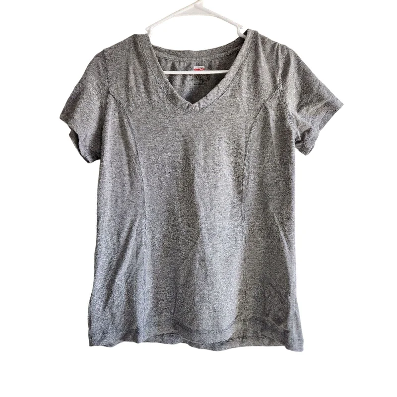 Best Bargains Danskin Now Womens Sz M Gray V Neck Athletic T Shirt