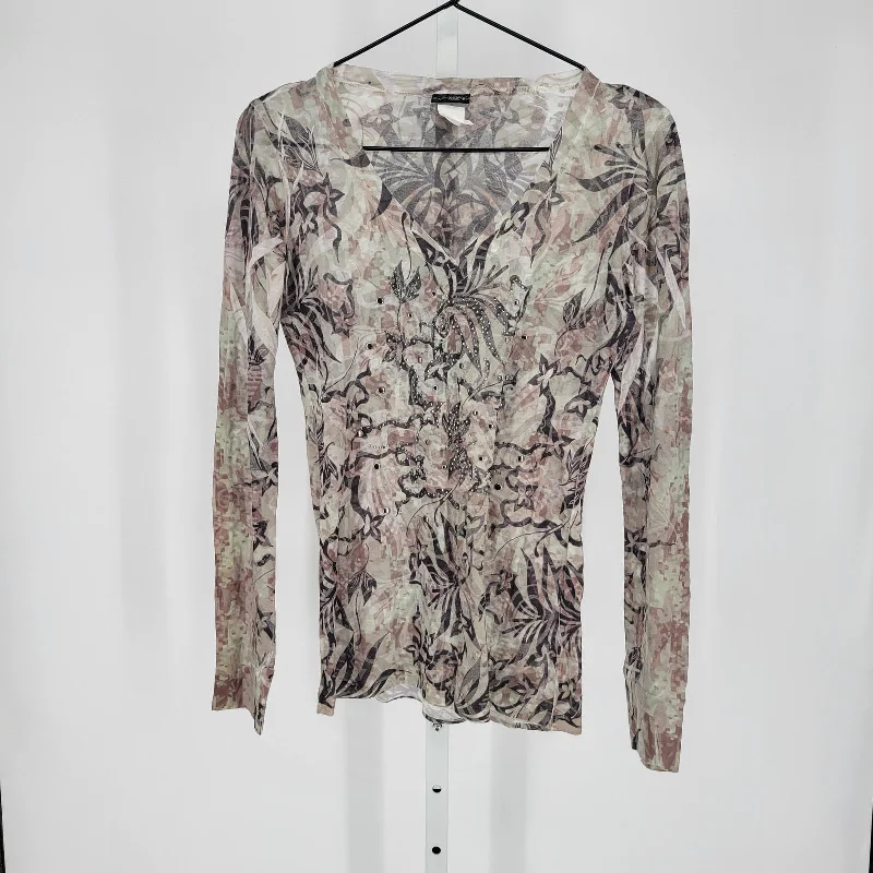 Seasonal Sale Daytrip Womens Sz L Long Sleeve V Neck Top Beige Rhinestone Embellished Seasonal Sale Daytrip Womens Sz L Long Sleeve V Neck Top Beige Rhinestone Embellished