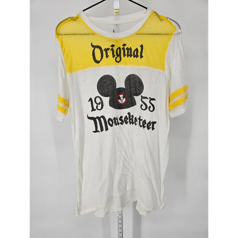 Deal Frenzy Disney Parks Womens Sz L Short Sleeve Burnout T Shirt Original Mousketeer 1955