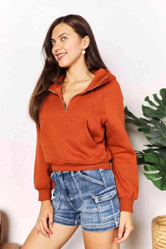 Overstock Half-Zip Long Sleeve Hoodie