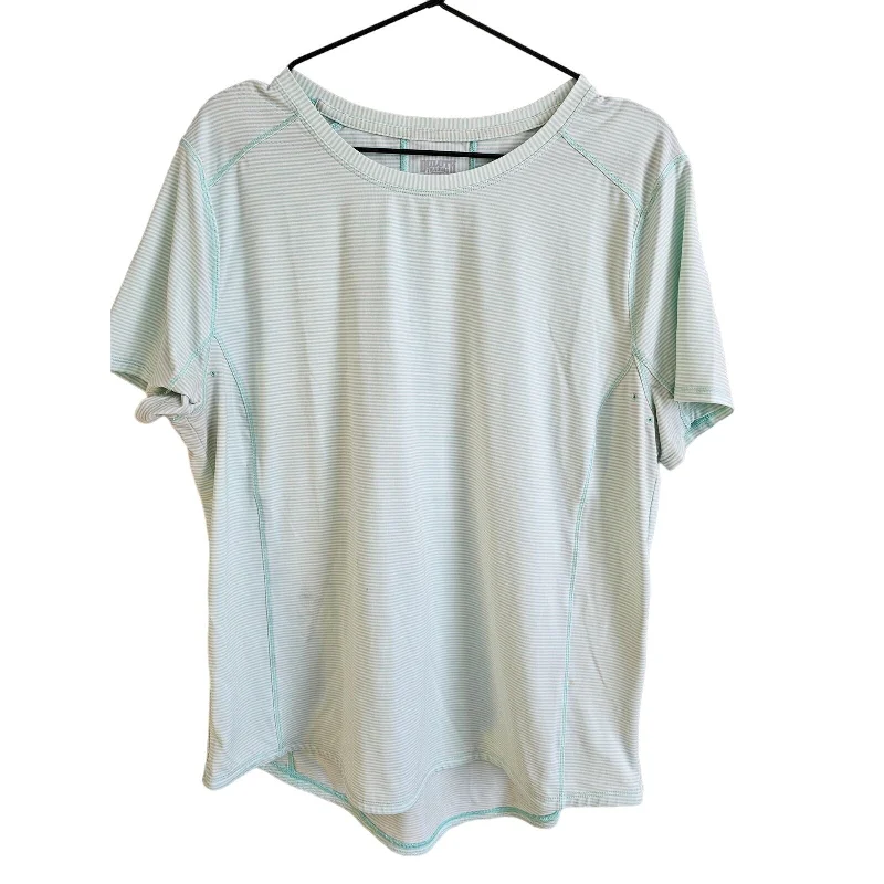 Discount Deals Duluth Trading Womens Sz XL Short Sleeve Athletic T Shirt Light Green Striped