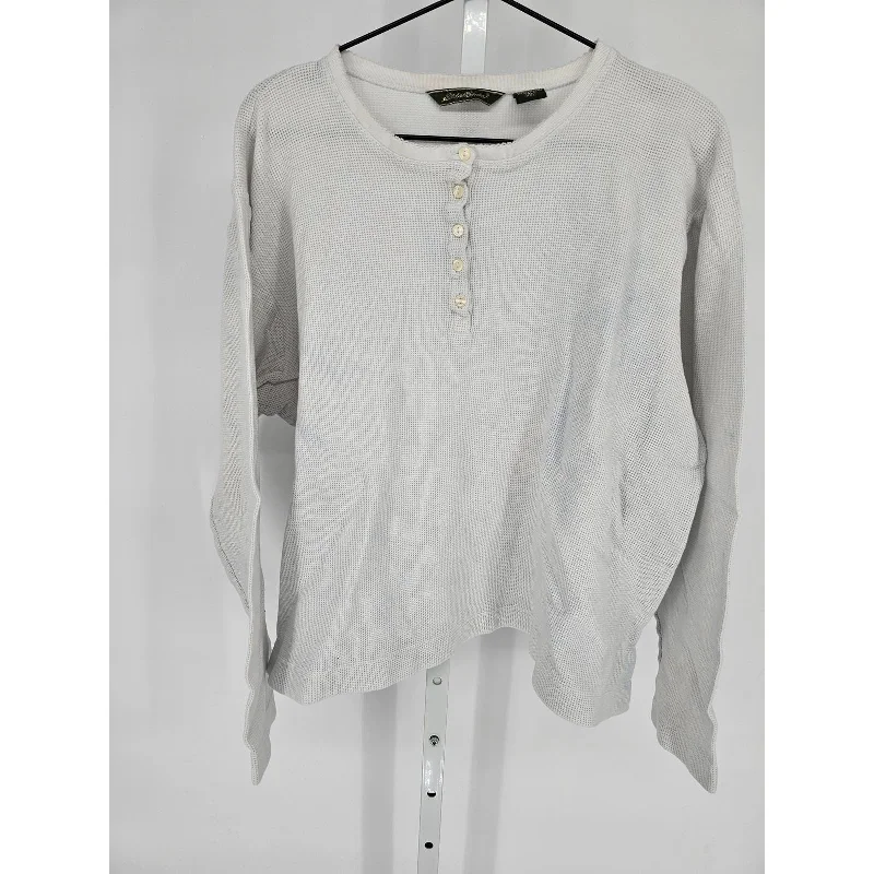 Grand Opening Sale Eddie Bauer Womens Sz XXL Tall Long Sleeve Waffle Knit T Shirt White