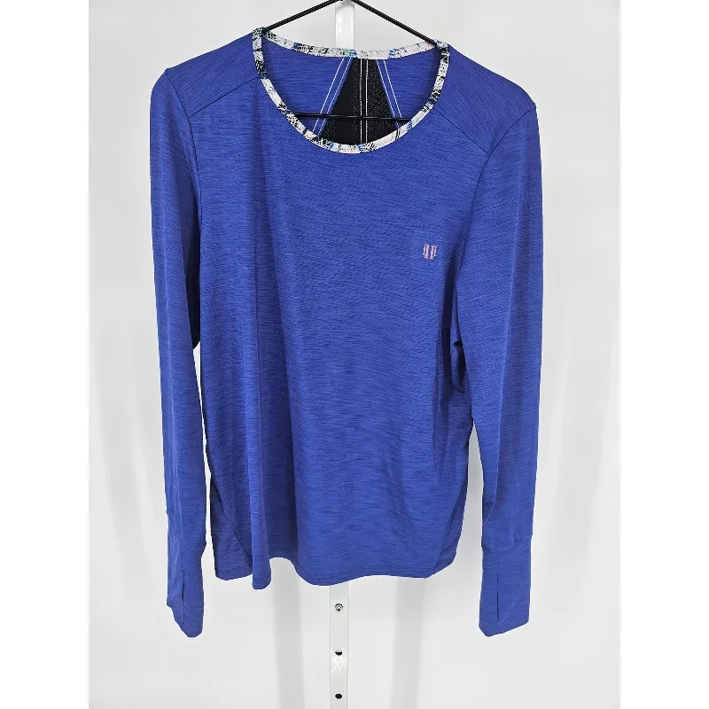 Lowest Price Eleven by Venus Williams Womens Sz L Long Sleeve Athletic Top Blue Black Tennis
