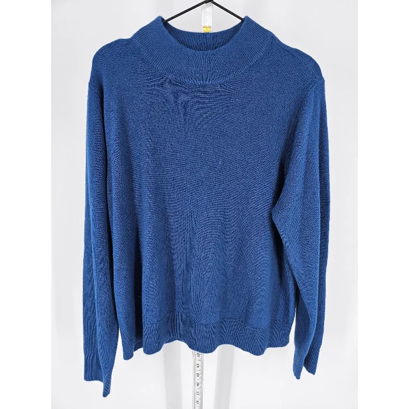 Markdown Madness Elisabeth Williams Womens Sz PXL Petite Mock Neck Sweater Solid Blue Markdown Madness Elisabeth Williams Womens Sz PXL Petite Mock Neck Sweater Solid Blue