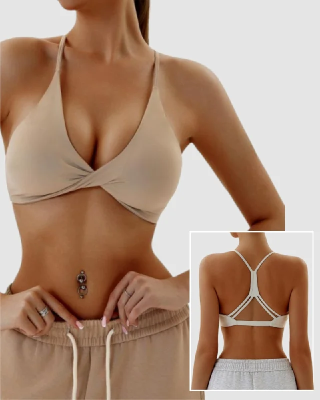 Instant Discount Fitness Hollow Out Back Solid Color Breathable Sports Bra XS-XL