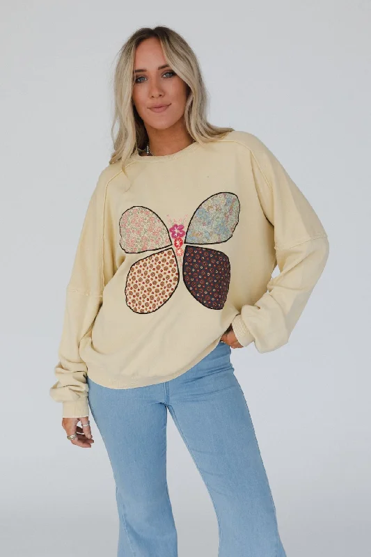 Super Sale Flutterby Pullover Top - Yellow