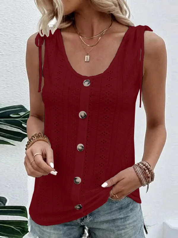 Lowest Price Full Size Scoop Neck Sleeveless Tank Top