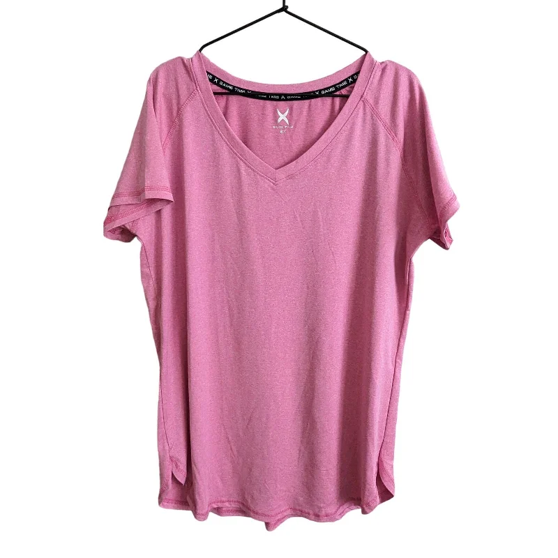 Great Bargains Game Time Womens Sz 2X  Short Sleeve V Neck Athletic Shirt Light Pink