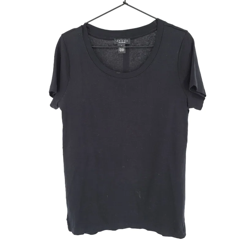 Great Deals Grace Womens Sz L Short Sleeve Crew Neck 100% Cotton T Shirt Solid Black Great Deals Grace Womens Sz L Short Sleeve Crew Neck 100% Cotton T Shirt Solid Black