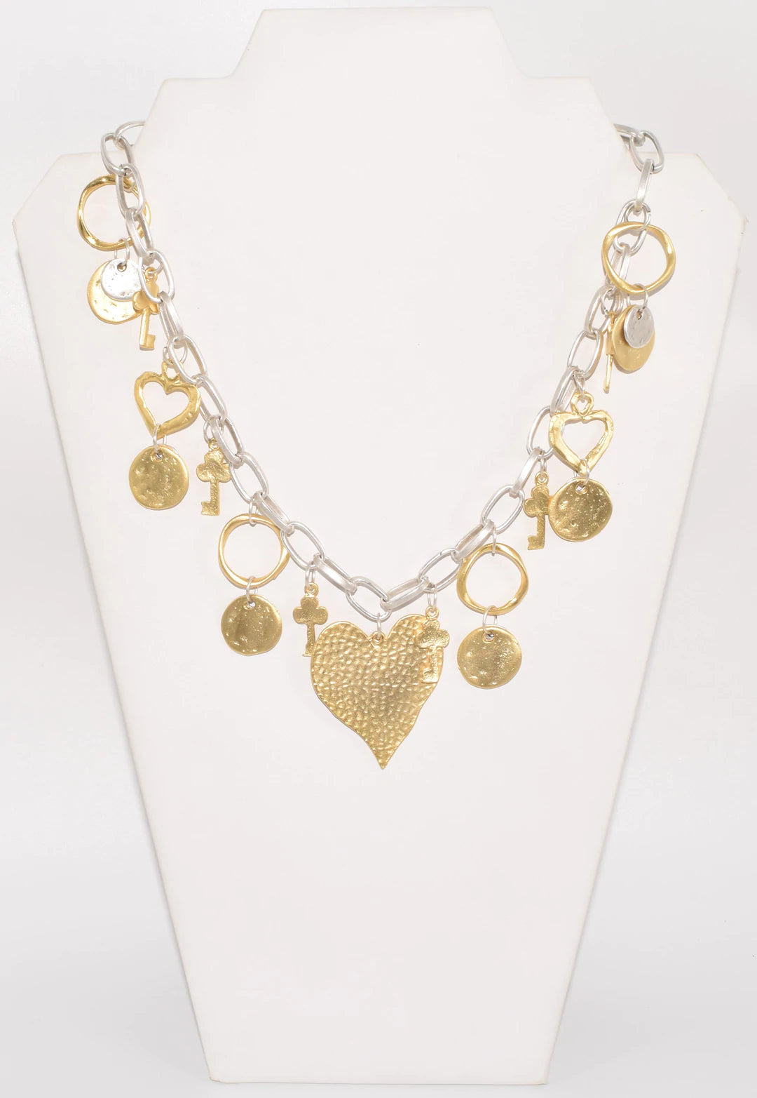Lowest Prices Two Tone Heart Turkish Necklace