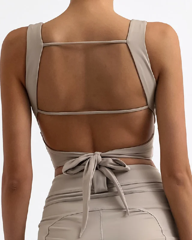 New Markdowns High Elastic Back Strappy Women Yoga Vest White Black Light Khaki Brown Purple S-L