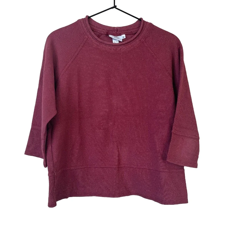 Final Clearance Hot Cotton Petite Womens PS Vintage Lightweight Sweater Burgundy Red