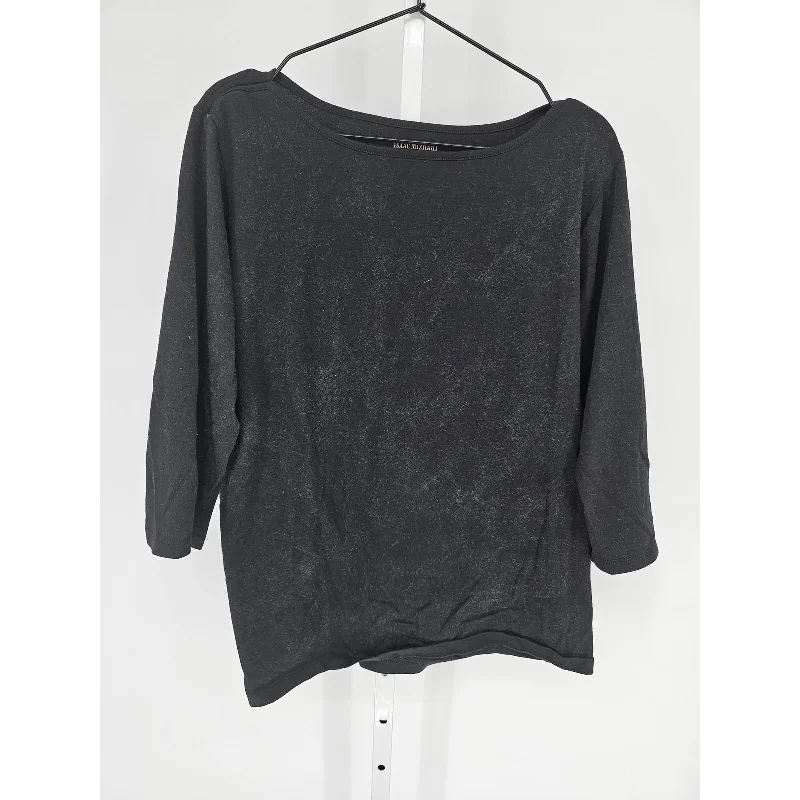 Customer Appreciation Sale Isaac Mizrahi New York Womens Sz XXL 3/4 Sleeve Solid Black T Shirt