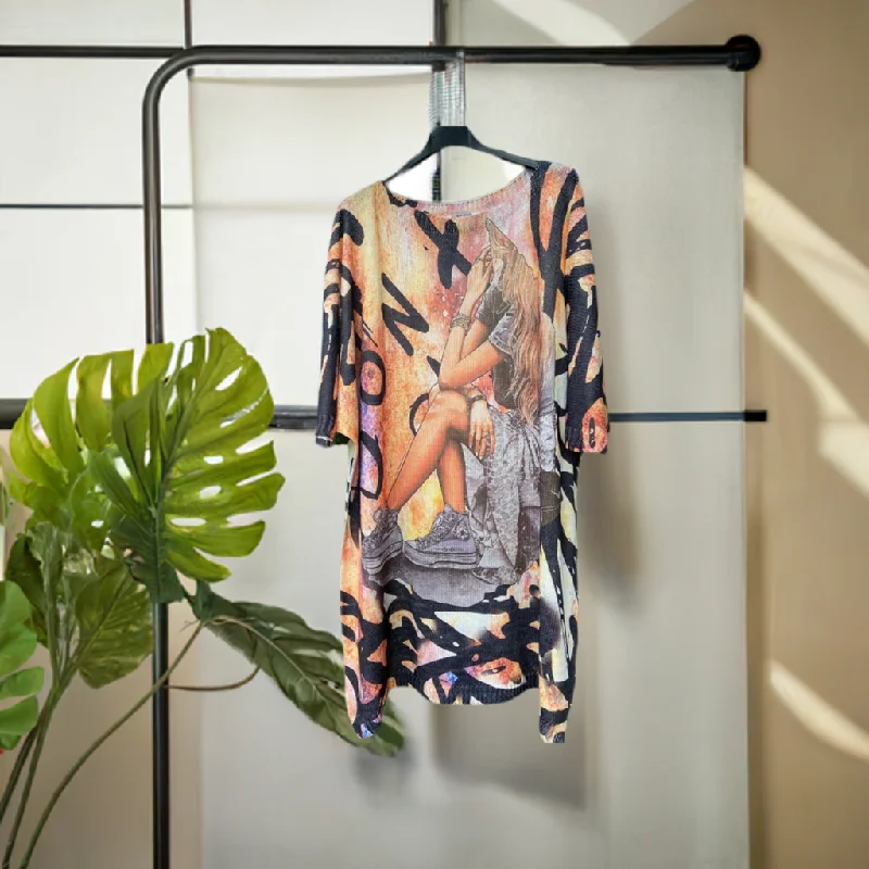 Special Discount The Cool Girl Print Italian Sweater/Dress