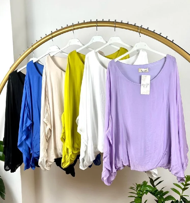 Reduced Prices The Italian Draped Oversize Silk Blouse
