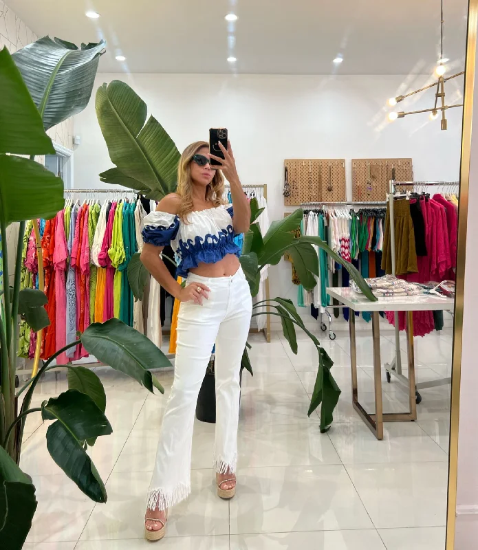 Warehouse Sale The Ripped Hem Italian Stretch Jeans