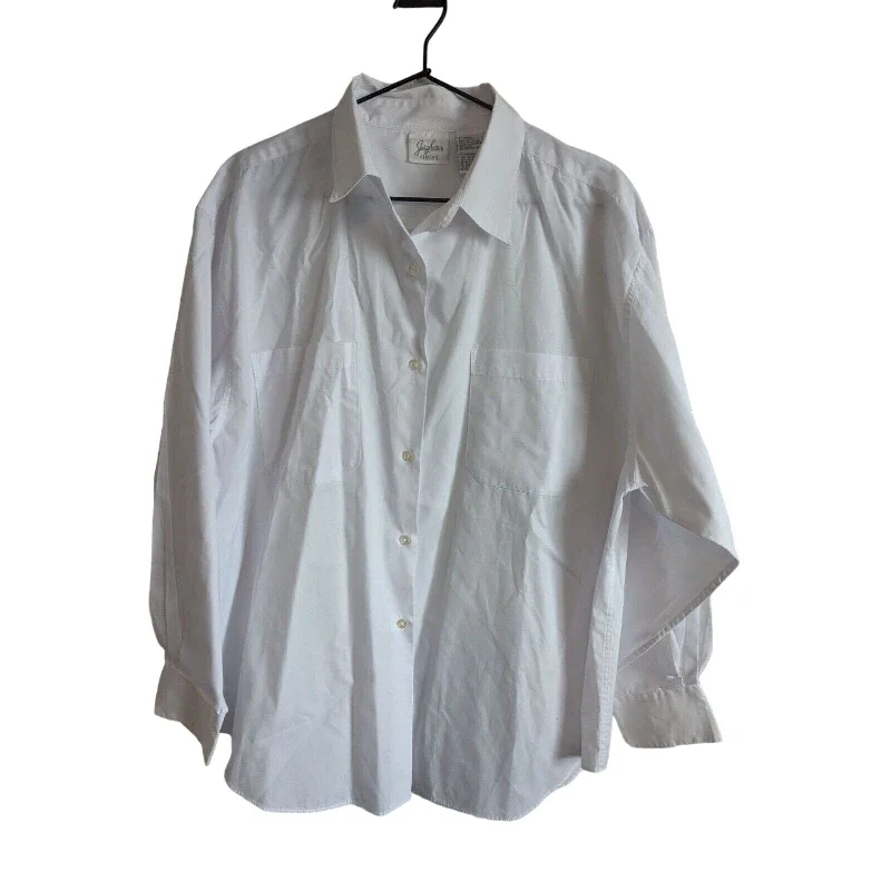 Savings Bonanza Jaclyn Smith Classics Womens Sz L Long Sleeve Button Up Shirt Solid White Savings Bonanza Jaclyn Smith Classics Womens Sz L Long Sleeve Button Up Shirt Solid White