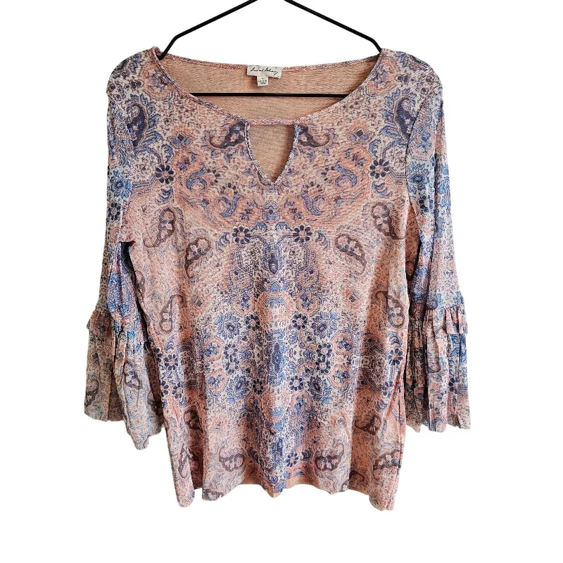 Today’s Special Jane and Delancey Womens Sz M 3/4 Sleeve Bell Sleeve Blouse Peach and Blue Today’s Special Jane and Delancey Womens Sz M 3/4 Sleeve Bell Sleeve Blouse Peach and Blue
