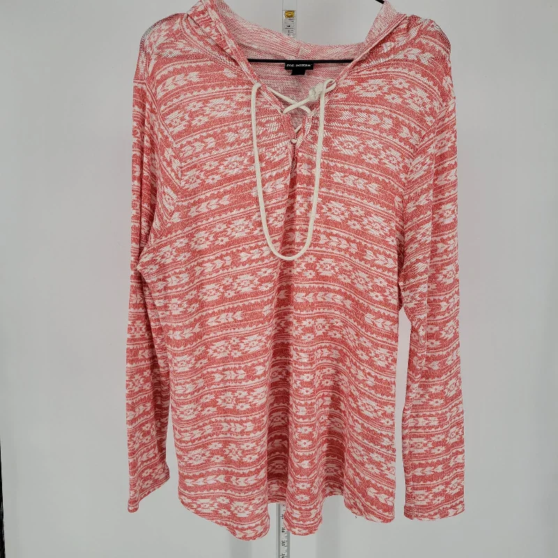 Price Drop Joe Boxer Womens Sz 2X Lightweight Knit Hoodie Pink Aztec Print