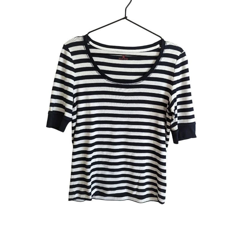 Markdowns Jones New York Sport Womens Sz S Striped Short Sleeve Shirt Black White