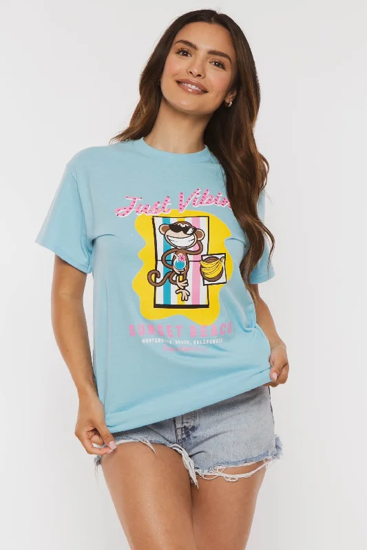 Flash Sale Just Vibin  - Bobby Jack Boyfriend Rhinestone T-Shirt -Blue
