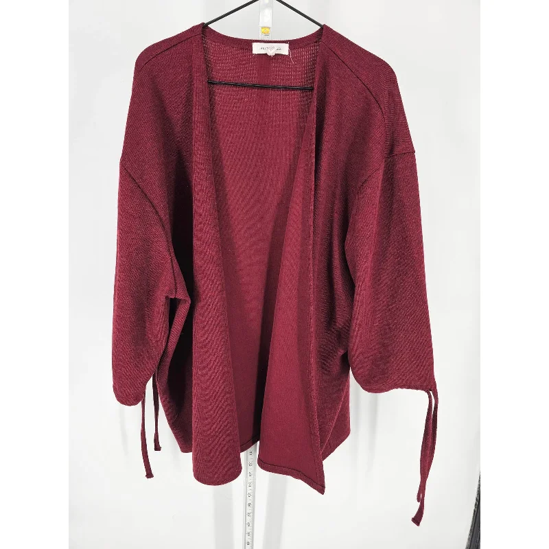 Factory Direct Sale Lani the Label Womens OS One Size Cardigan Sweater Dark Red Tie Sleeve Slouchy Factory Direct Sale Lani the Label Womens OS One Size Cardigan Sweater Dark Red Tie Sleeve Slouchy