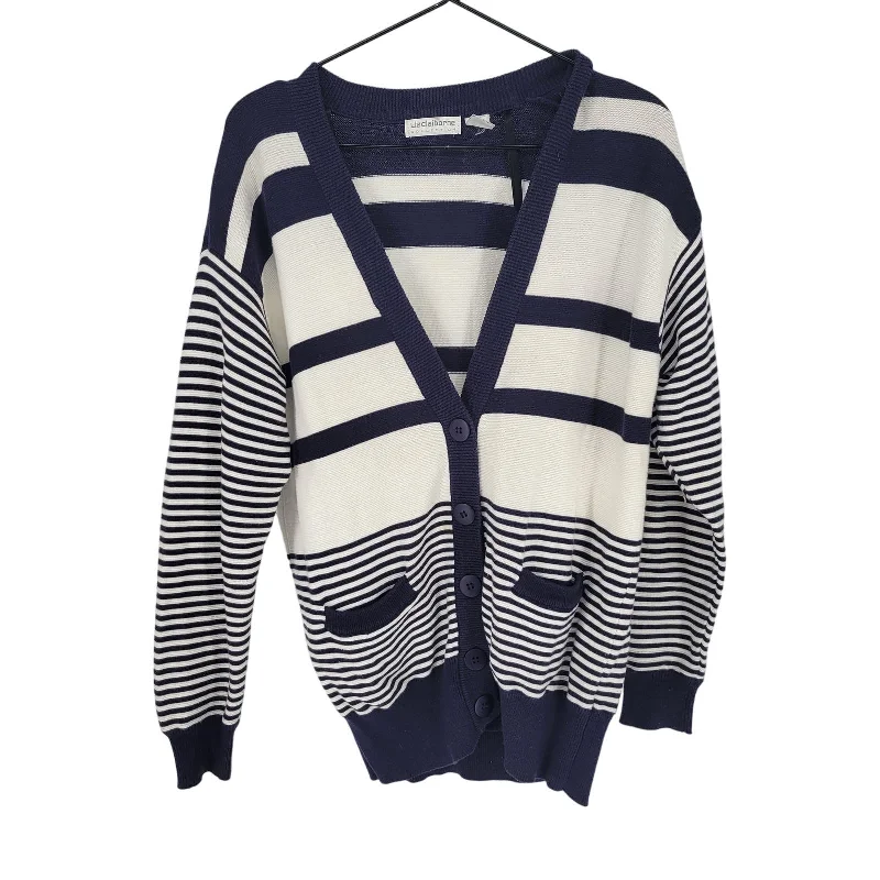 Discount Deals Liz Claiborne Womens Sz S 100% Cotton Cardigan Sweater Blue Striped Vintage Discount Deals Liz Claiborne Womens Sz S 100% Cotton Cardigan Sweater Blue Striped Vintage