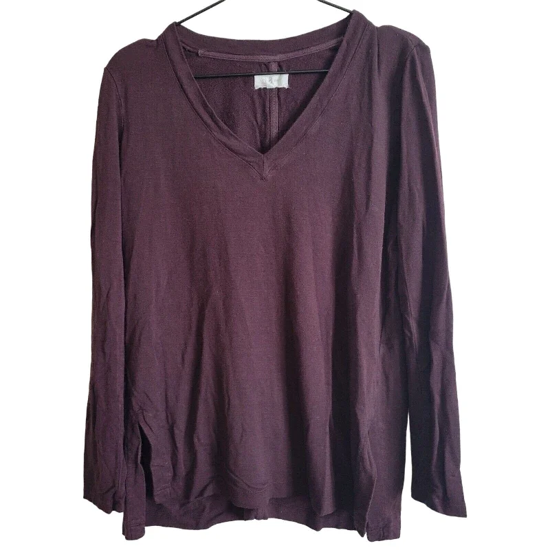 Year-End Sale Lou & Grey Womens Sz S Long Sleeve V Neck T Shirt Dark Purple