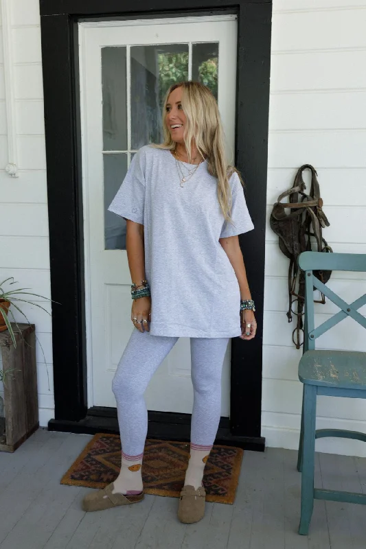 Blowout Sale Maren Tee And Legging Set - Heather Gray