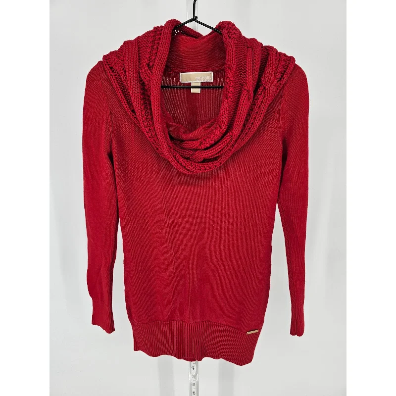Bonus Savings Michael by Michael Kors Womens Sz XXS Cowl Neck Tunic Top Red Knit