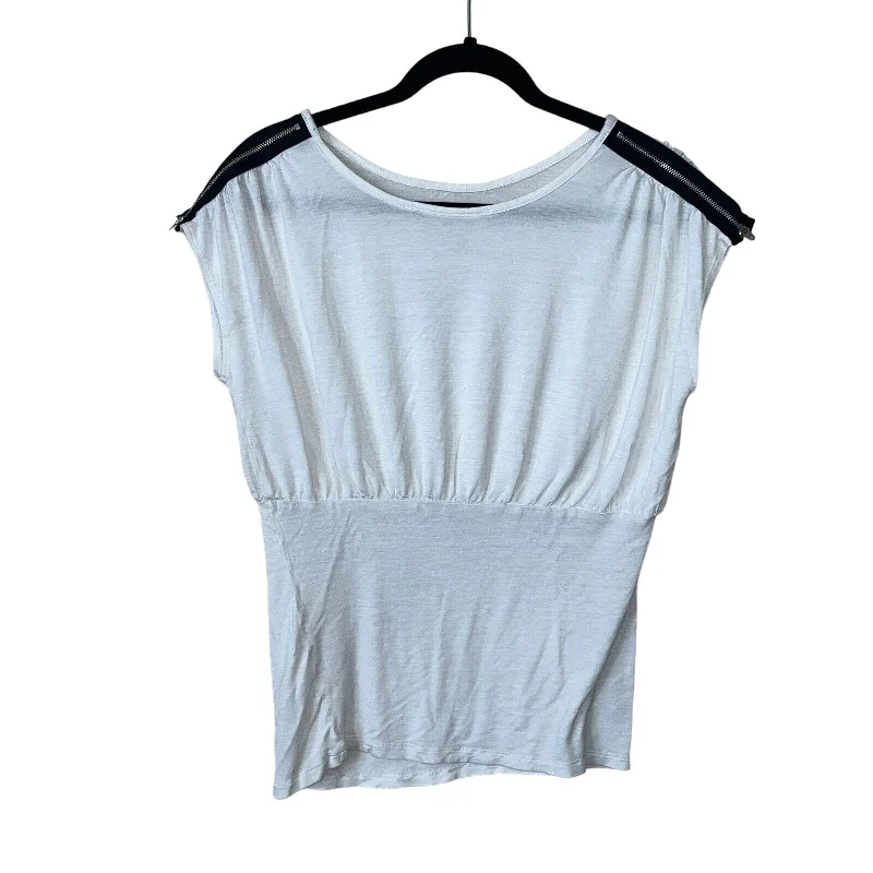 While Supplies Last Miley Cyrus Max Azria Womens Sz L White Blouse Zipper Shoulder Y2K