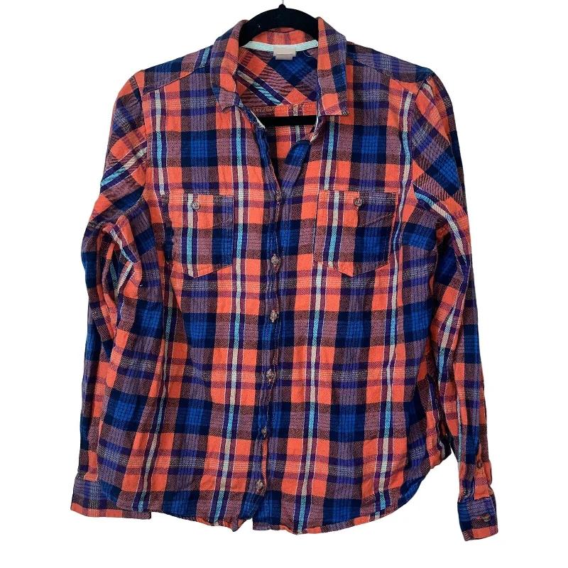 Massive Deals Mossimo Supply Womens Sz XL Long Sleeve Button Down Shirt Blue Orange