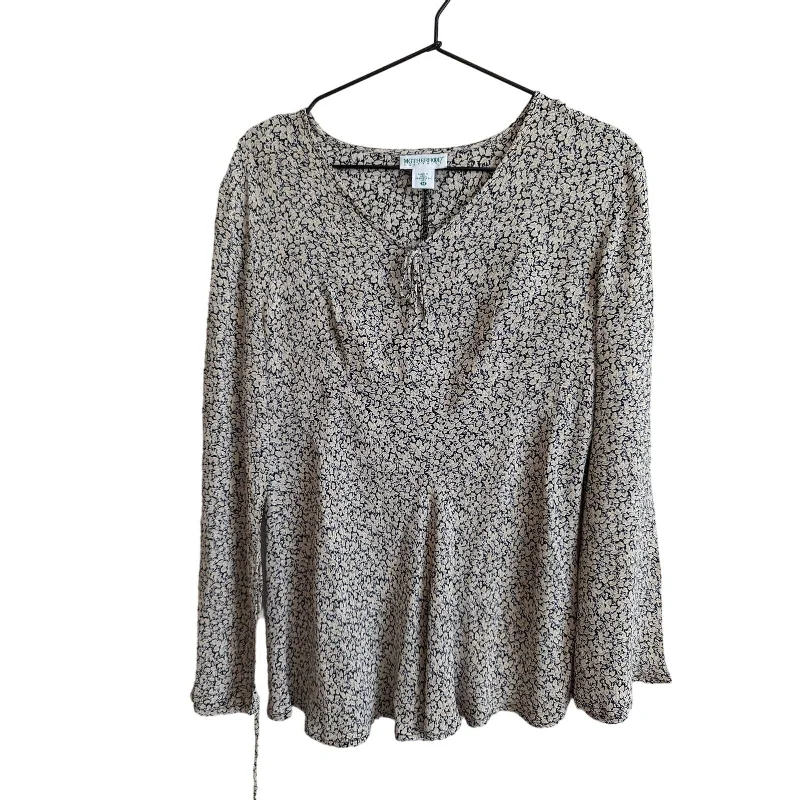 Savings Galore Motherhood Maternity Womens Sz M Long Sleeve Blouse Black Cream Floral