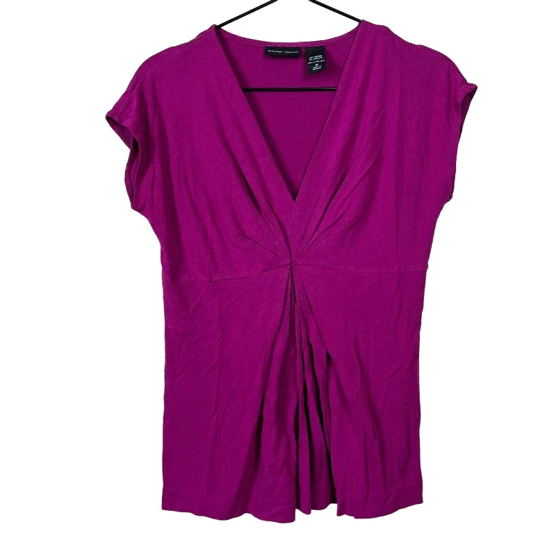 Super Savings New York & Company Womens Sz S Short Sleeve Purple T Shirt V Neck Blouse