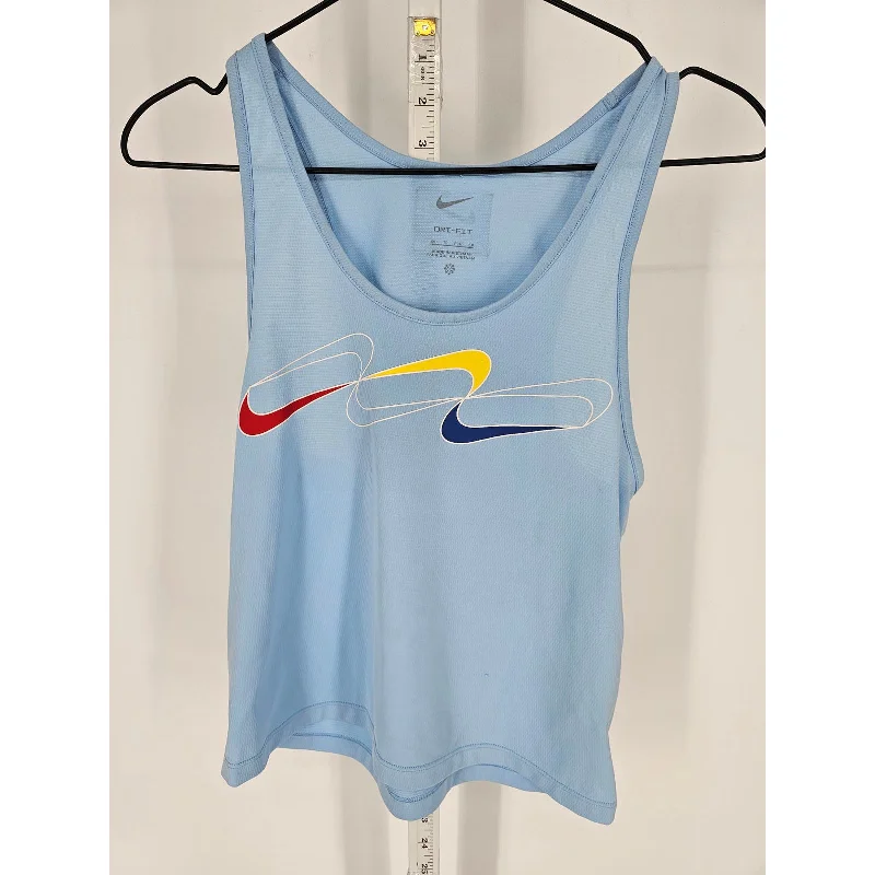 Discount Deals Nike Dri Fit Womens Sz XS Loose Fit Running Tank Top Light Blue Y2K