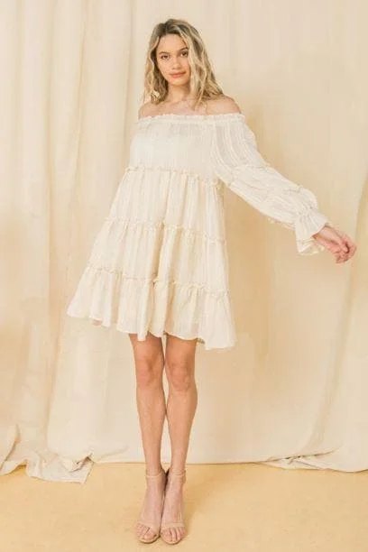 Weekend Deal The Gracious Off-Shoulder Mini Dress