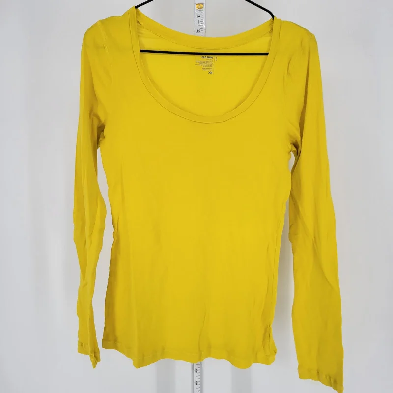 Mega Sale Old Navy Womens Sz L Long Sleeve Scoop Neck T Shirt Bright Yellow 100% Cotton Mega Sale Old Navy Womens Sz L Long Sleeve Scoop Neck T Shirt Bright Yellow 100% Cotton