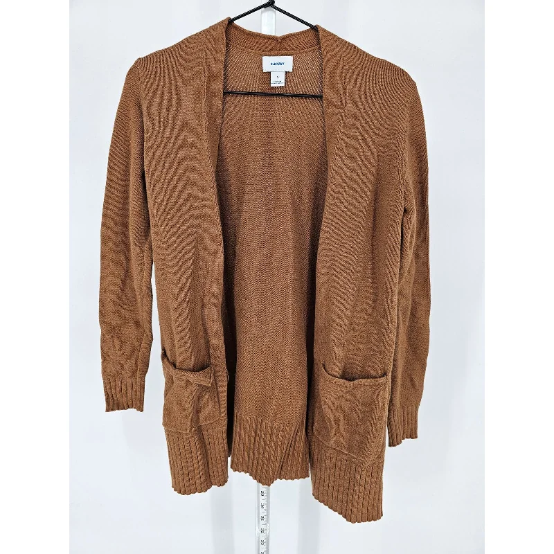 Price Drop Alert Old Navy Womens Sz S Open Front Cardigan Sweater Dark Taupe Brown Front Pockets