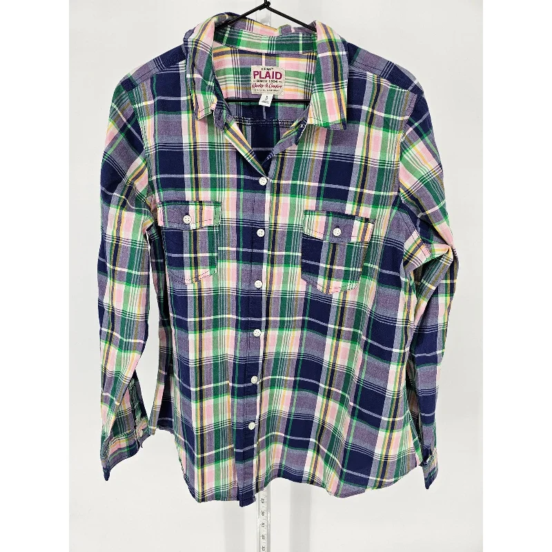 New Deals Old Navy Womens Sz XL Long Sleeve Button Up Plaid Shirt Bright Purple Spring New Deals Old Navy Womens Sz XL Long Sleeve Button Up Plaid Shirt Bright Purple Spring