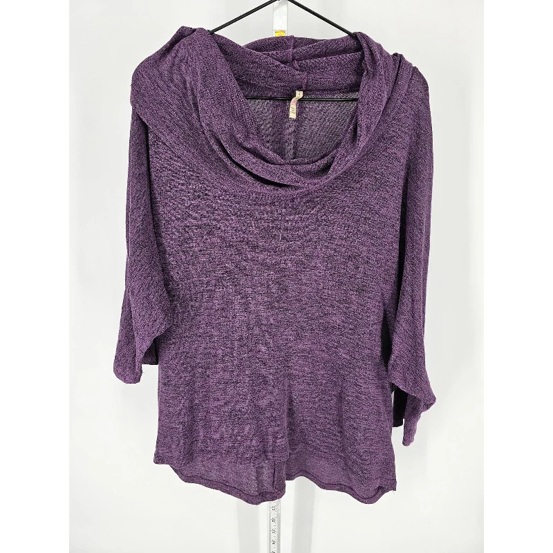 Markdowns Olivia Moon Womens Sz XL Cowl Neck Long Sleeve Knit Top Dark Purple
