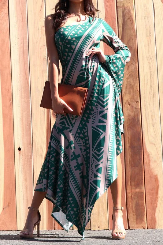 Online Exclusive One Shoulder Long Dress